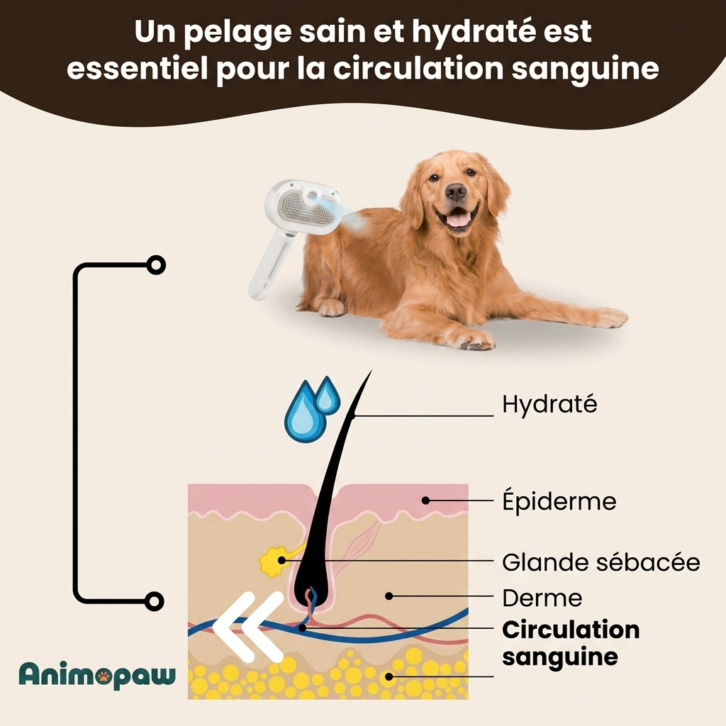 VapoBrosse AnimoPaw® | Brosse de Toilettage Professionnelle pour Animaux de Compagnie