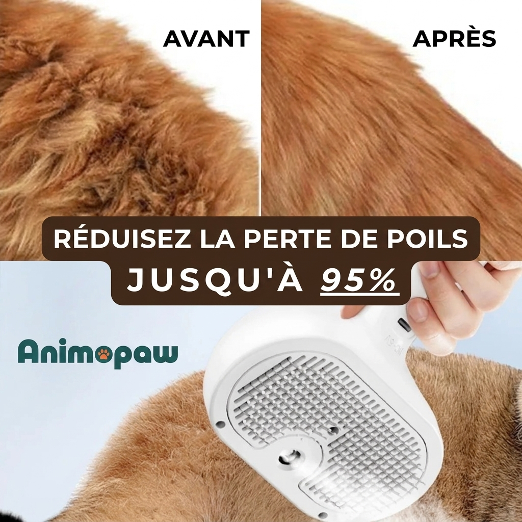 VapoBrosse AnimoPaw® | Brosse de Toilettage Professionnelle pour Animaux de Compagnie